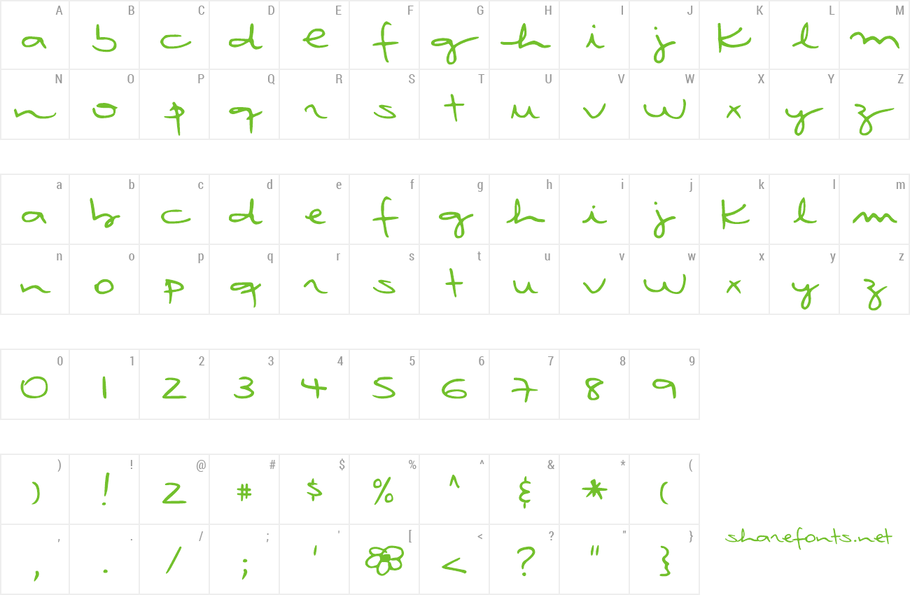 Font DJB Rubia's Tiny Script preview